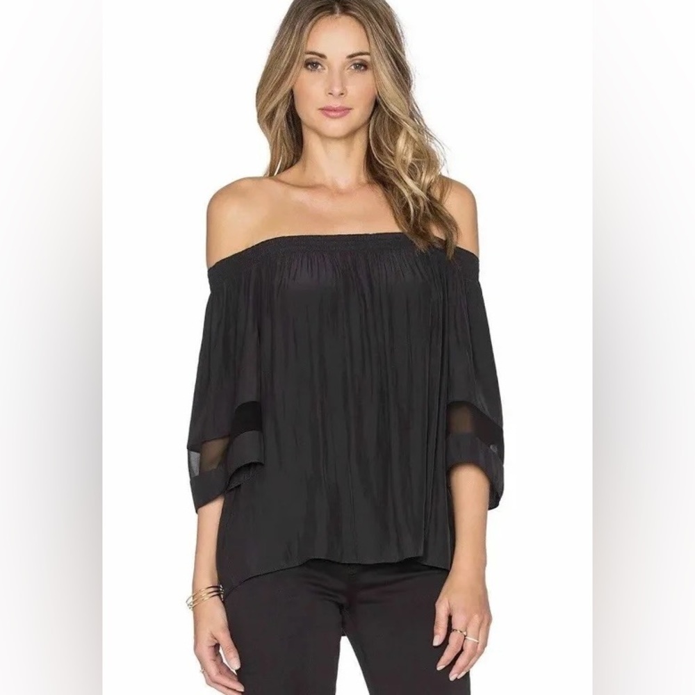 Ramy Brook Off the Shoulder Smocked Jessica Top- M